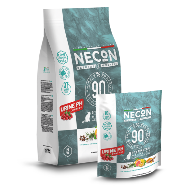 Gatti sterilizzati pesce bianco e riso, speciale urine pH