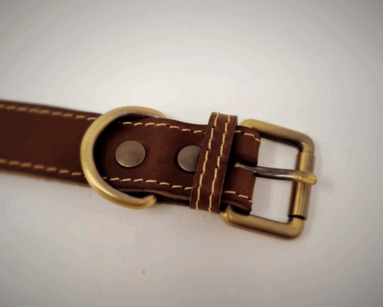 432 Collare in cuoio color marrone e cognac 3,0x72 - immagine 2